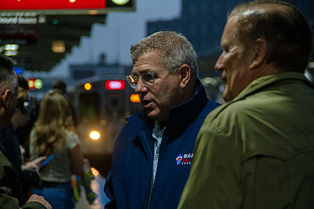 At CTA stop, Bailey pledges SAFE-T Act repeal and property tax cap