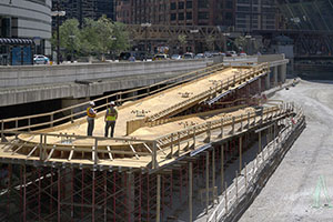 Loop North News - Ramp starts to take shape at end of Riverwalk